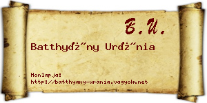 Batthyány Uránia névjegykártya
